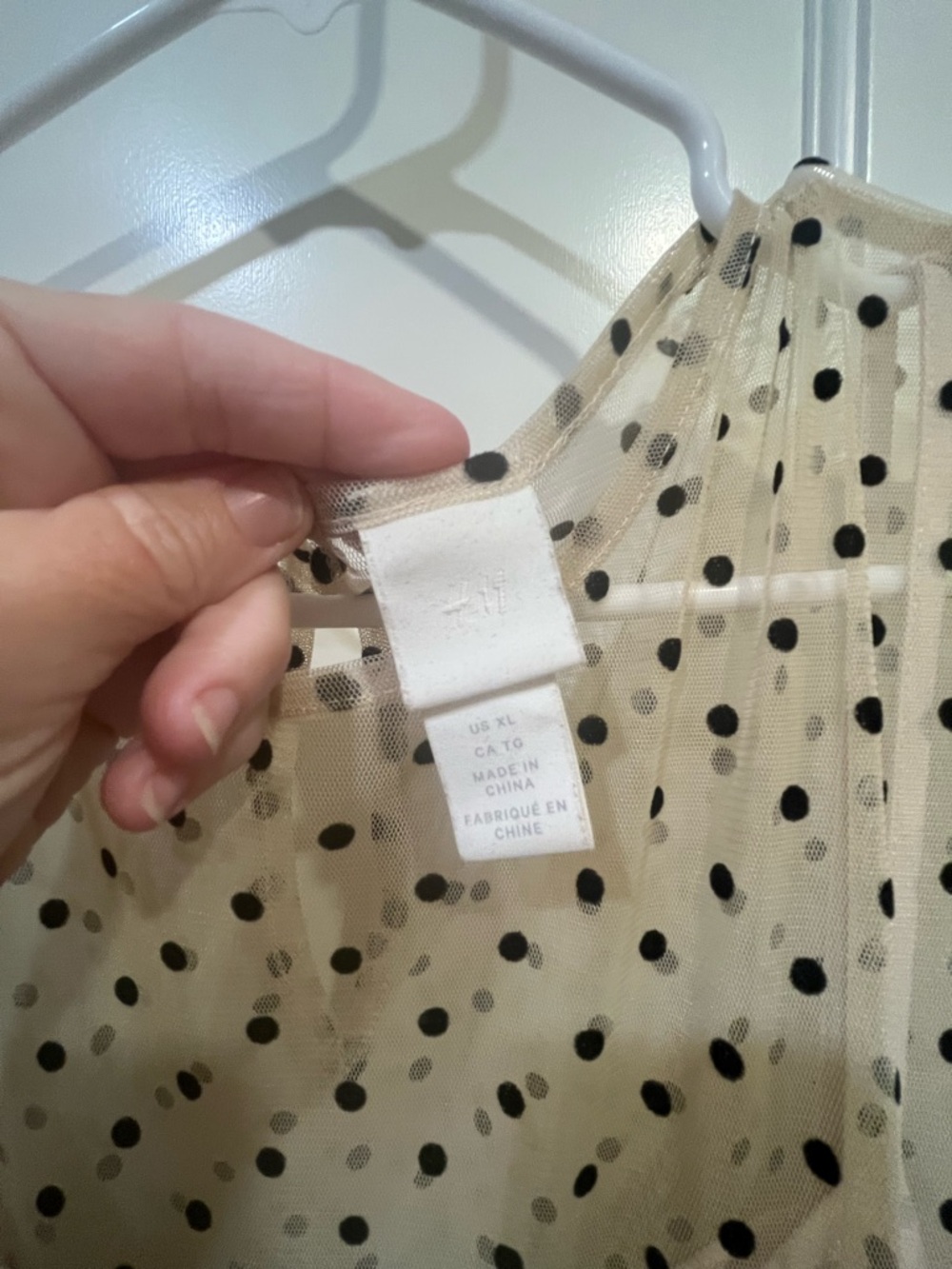 H&M Cream Midi Dress with Black Polka Dots - Picture 3 of 5
